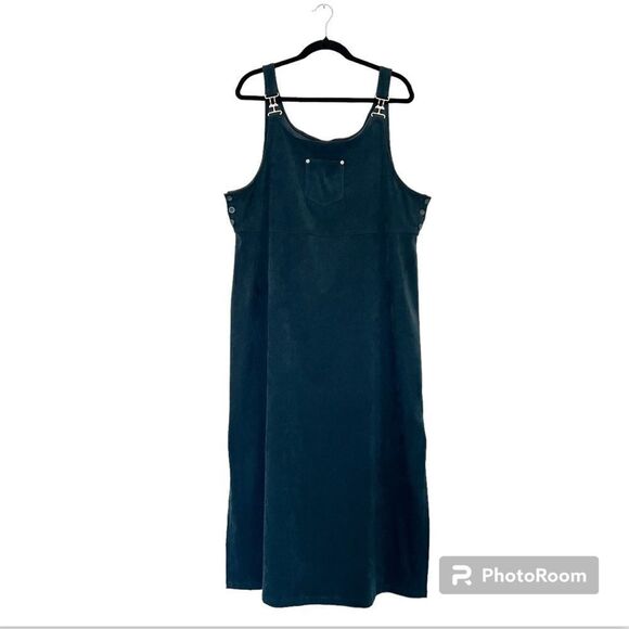 Eric Charles Pinafore Midi Overall Dress in Green Plus Size 1X - Picture 1 of 8
